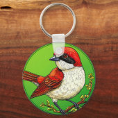Kleurrijke Roodrugklauwier vogel Sleutelhanger (Voorkant)
