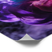 Kleurrijke rook die wervelt in dynamische abstract poster (Hoek)