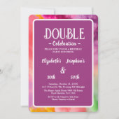 Kleurrijke rook Dubbele Gezamenlijke Verjaardag Vi Kaart (Voorkant)