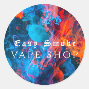 Kleurrijke Rook Vape Winkel Bedrijf Ronde Sticker
