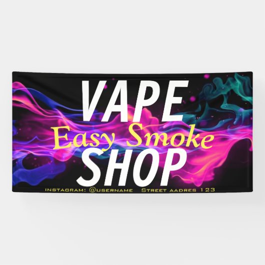 Kleurrijke Rook Vape Winkel Spandoek (Horizontaal)