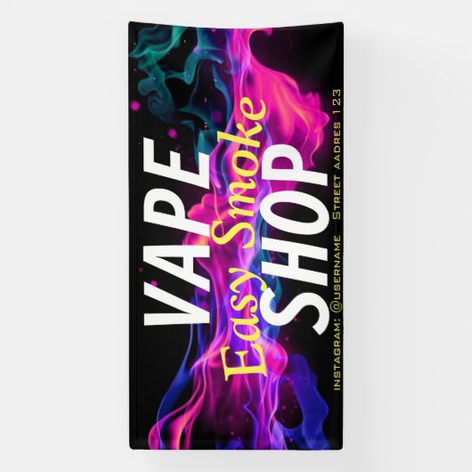 Kleurrijke Rook Vape Winkel Spandoek (Verticaal)