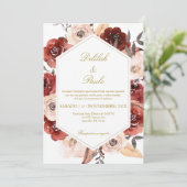 Kleurrijke roos bruiloft uitnodiging in het Spaans (Staand voorkant)