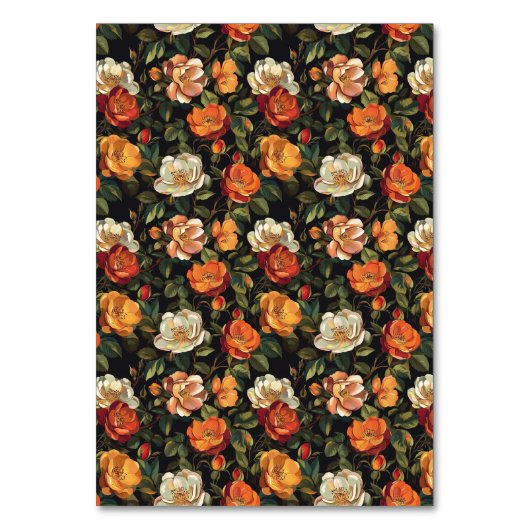 Kleurrijke Roos Fancy Trouwtafel Nummer Kaart (Achterkant)