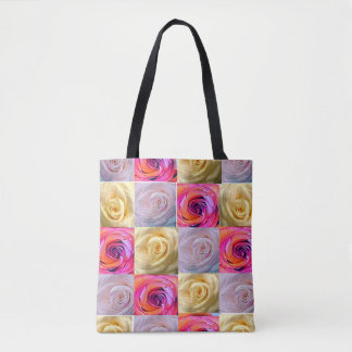 Kleurrijke Roos Foto Raster Boodschappentas Tote Bag