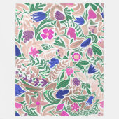 Kleurrijke Roos Gold Floral Leaf-illustraties Fleece Deken (Voorkant)