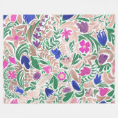 Kleurrijke Roos Gold Floral Leaf-illustraties Fleece Deken (Voorkant (Horizontaal))