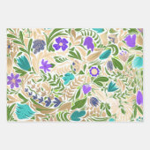 Kleurrijke Roos Gold Floral Leaf-illustraties Inpakpapier Vel (Voorkant 3)