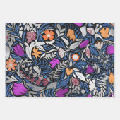 Kleurrijke Roos Gold Floral Leaf-illustraties Inpakpapier Vel (Voorkant 2)