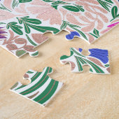 Kleurrijke Roos Gold Floral Leaf-illustraties Legpuzzel (Zijkant)