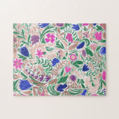 Kleurrijke Roos Gold Floral Leaf-illustraties Legpuzzel (Horizontaal)