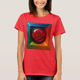 Kleurrijke Roos Kleur Pop T-shirt