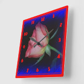 Kleurrijke Roos sluiting Vierkante Klok (Hoek)