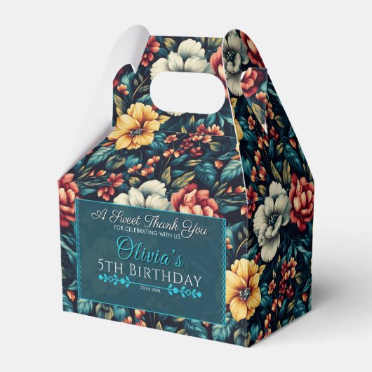 Kleurrijke Roos Verjaardag gunstbox voor dank u Gi Bedankdoosjes (Voorkant Zijde)