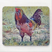 Kleurrijke Rooster Art Muismat (Voorkant)