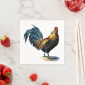 Kleurrijke Rooster Country Chicken  Afbeelding Servet (Insitu)