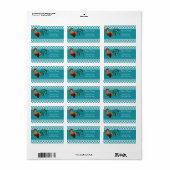 Kleurrijke Rooster en Blauwgroen Gingham Etiket (Full Sheet)