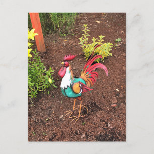 Kleurrijke rooster in de tuin briefkaart