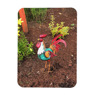 Kleurrijke rooster in de tuin magneet