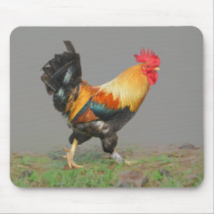 Kleurrijke Rooster schilderij Muismat