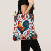 Kleurrijke rooster tote bag (Dichtbij)