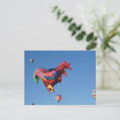 Kleurrijke Roostesr Briefkaart (Staand voorkant)