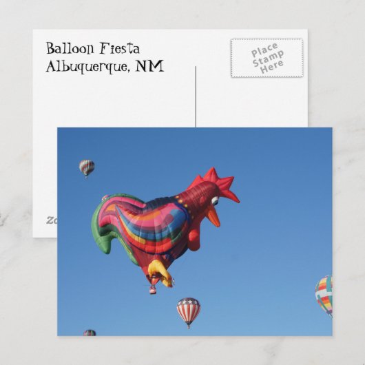 Kleurrijke Roostesr Briefkaart (Voorkant / Achterkant)