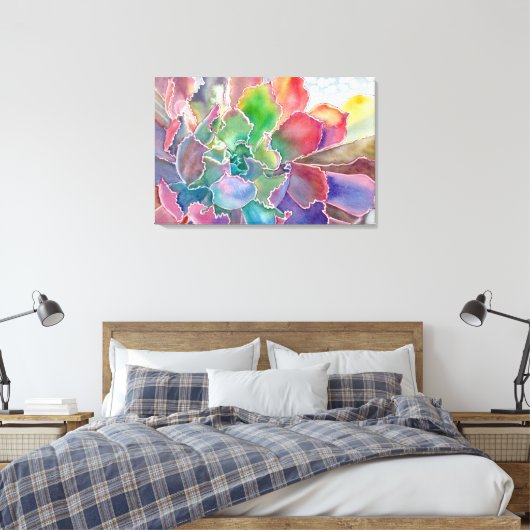 Kleurrijke rosette sonderste canvasafdruk canvas afdruk (Insitu (Slaapkamer))