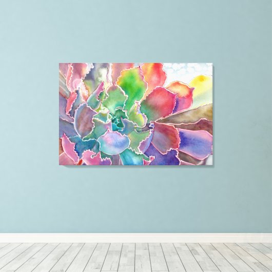 Kleurrijke rosette sonderste canvasafdruk canvas afdruk (Insitu (Houten vloer))