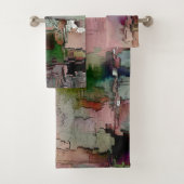 Kleurrijke rots overheerste zalm tot groengrijs bad handdoek (Insitu)