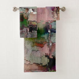 Kleurrijke rots overheerste zalm tot groengrijs bad handdoek