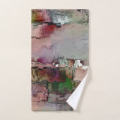 Kleurrijke rots overheerste zalm tot groengrijs bad handdoek (Handdoek)