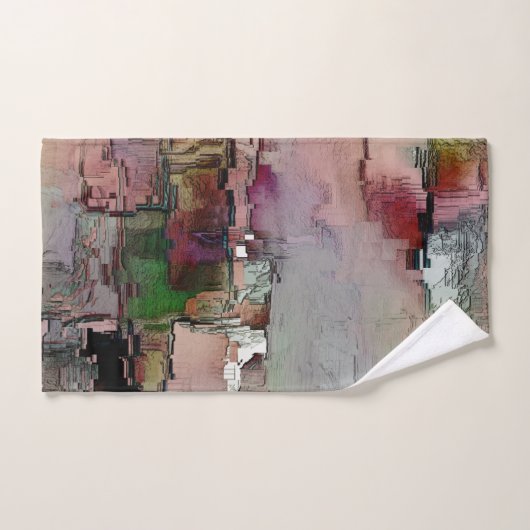 Kleurrijke rots overheerste zalm tot groengrijs bad handdoek (Handdoek)