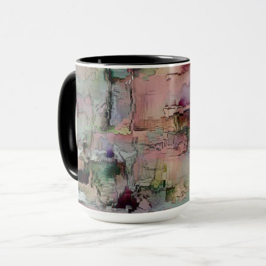 Kleurrijke rots overheerste zalm tot groengrijs mok (Voorkant links)