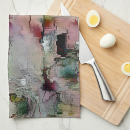 Kleurrijke rots overheerste zalm tot groengrijs theedoek