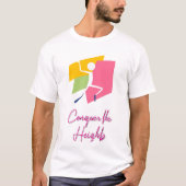 Kleurrijke rotsbeklimming figuur t-shirt (Voorkant)