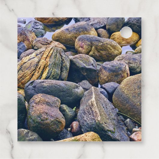 Kleurrijke rotsen bedankjes labels (Achterkant)