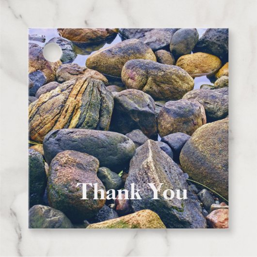 Kleurrijke rotsen bedankjes labels (Voorkant)