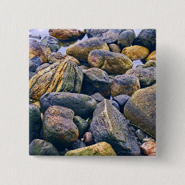 Kleurrijke rotsen vierkante button 5,1 cm