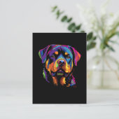 Kleurrijke Rottweiler Briefkaart (Staand voorkant)