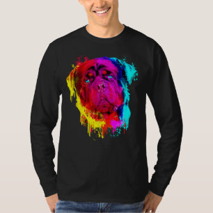 Kleurrijke Rottweiler Hand getrokken schilderij T-shirt