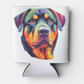 Kleurrijke Rottweiler Head Blikjeskoeler (Voorkant)