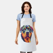 Kleurrijke Rottweiler Head Schort (Gedragen)