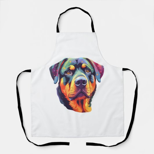 Kleurrijke Rottweiler Head Schort (Voorkant)