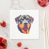 Kleurrijke Rottweiler Head Servet (Insitu)