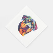 Kleurrijke Rottweiler Head Servet (Hoek)