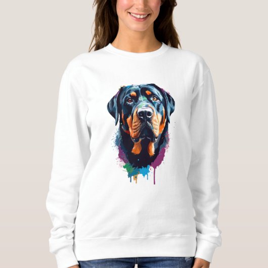 Kleurrijke Rottweiler Kunst Trui (Voorkant)