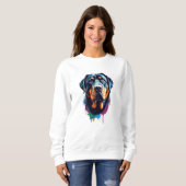 Kleurrijke Rottweiler Kunst Trui (Voorkant volledig)