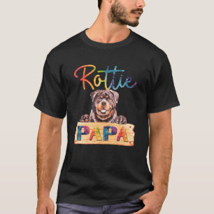 Kleurrijke Rottweiler Rottie Papa Dog Dad T-shirt
