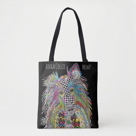 Kleurrijke Rough Collie Mom Canvas tas (Voorkant)